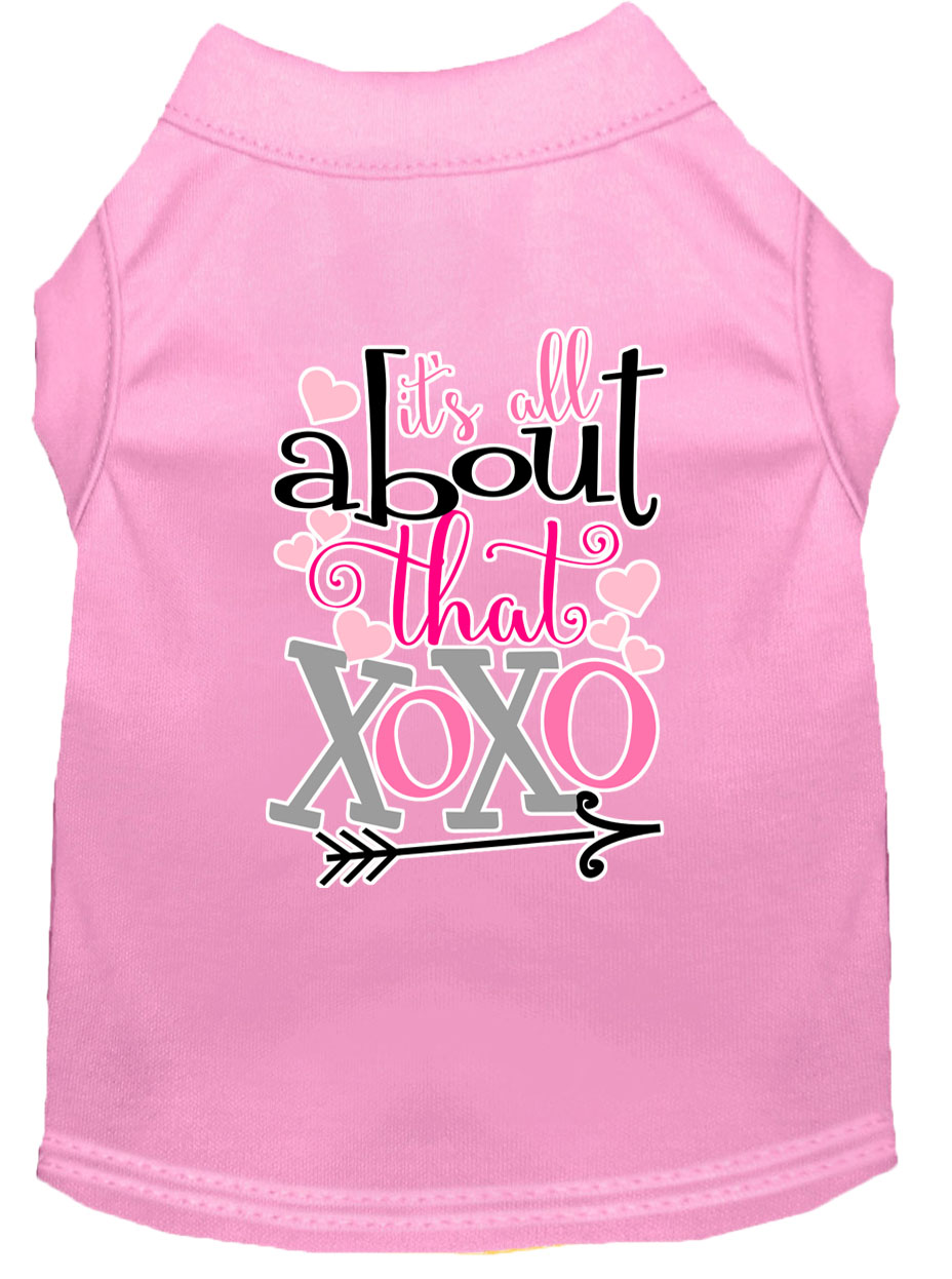 All about that XOXO Screen Print Dog Shirt Light Pink Lg
